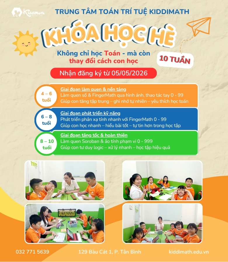 Khóa học hè Kiddimath tại Tân Bình